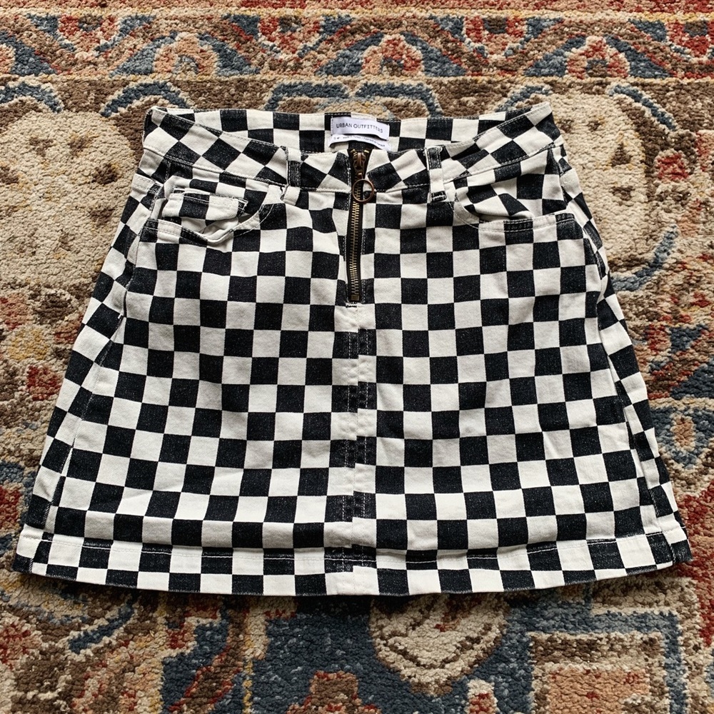 urban outfitters checker print skirt